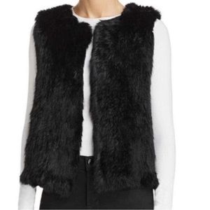 525 America Luxe black fur rabbit vest size small designer